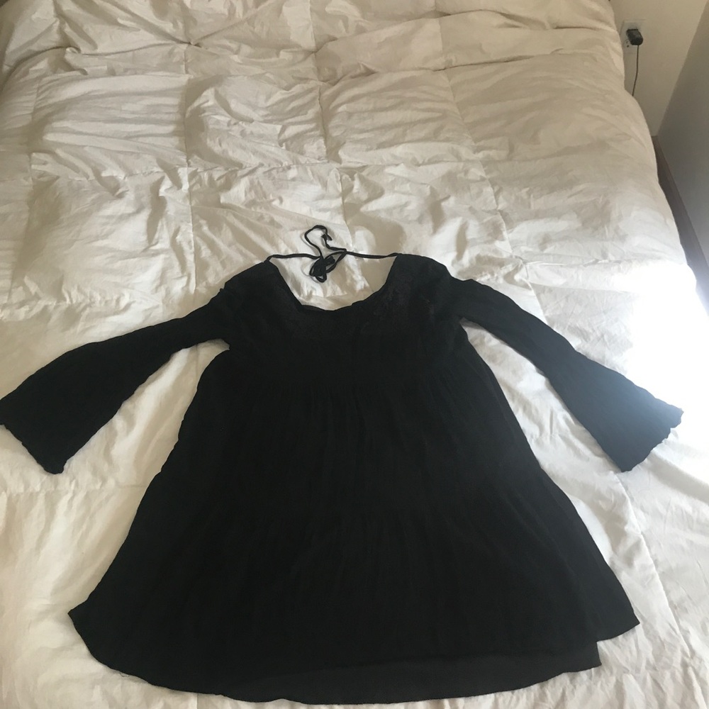 Black baby doll mini dress